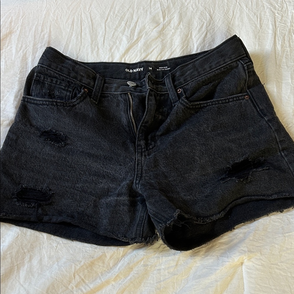 Old Navy Women's Dark Denim Distressed Shorts